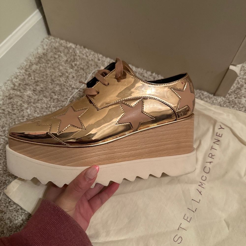 Stella McCartney Rose Gold Elyse Platform Oxfords